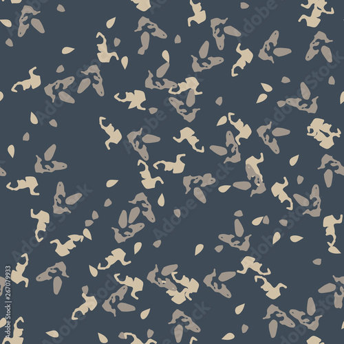 Urban camouflage of various shades of beige, grey and blue colors
