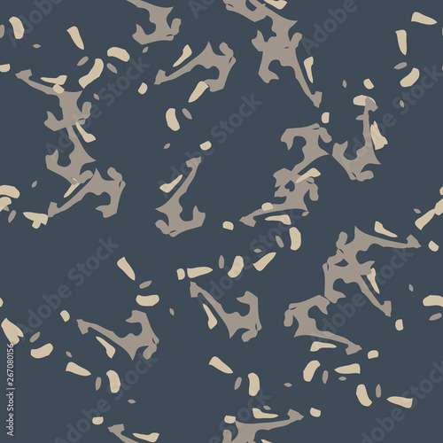 Urban camouflage of various shades of beige, grey and blue colors
