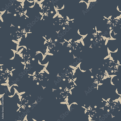 Urban camouflage of various shades of beige, grey and blue colors