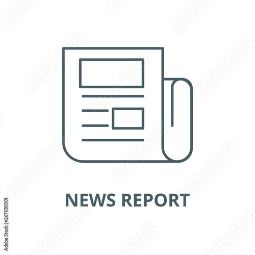 News report vector line icon, outline concept, linear sign