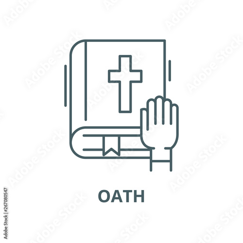 Oath vector line icon, outline concept, linear sign