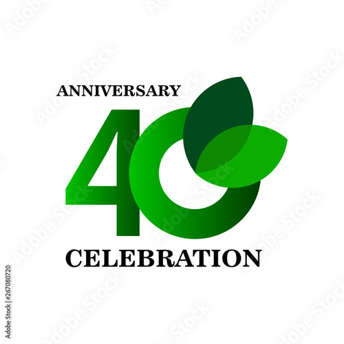 40 Year Anniversary Celebration Vector Template Design Illustration