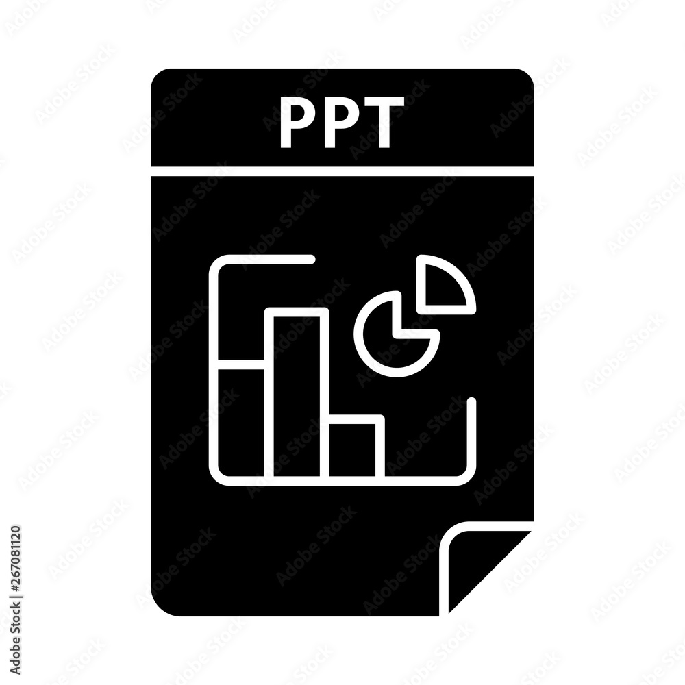PPT file format glyph icon PPT file format glyph icon