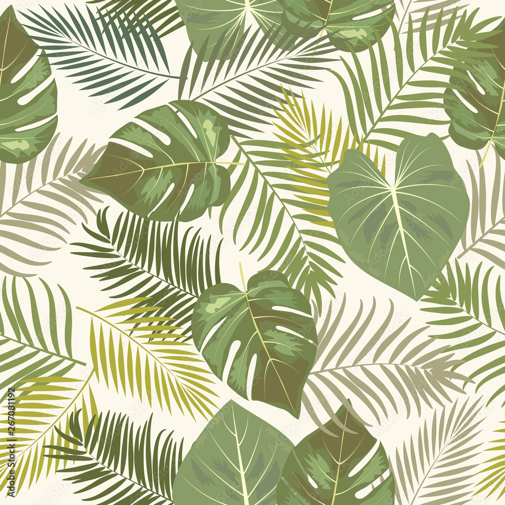 Tropical neon vector seamless pattern.