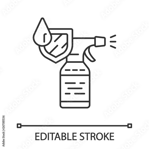 Waterproof spray bottle linear icon