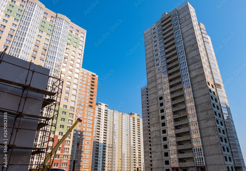 Construction of new modern residential complex in Kyiv, Ukraine