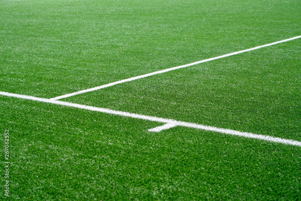 Obraz premium Lines on artificial soccer field