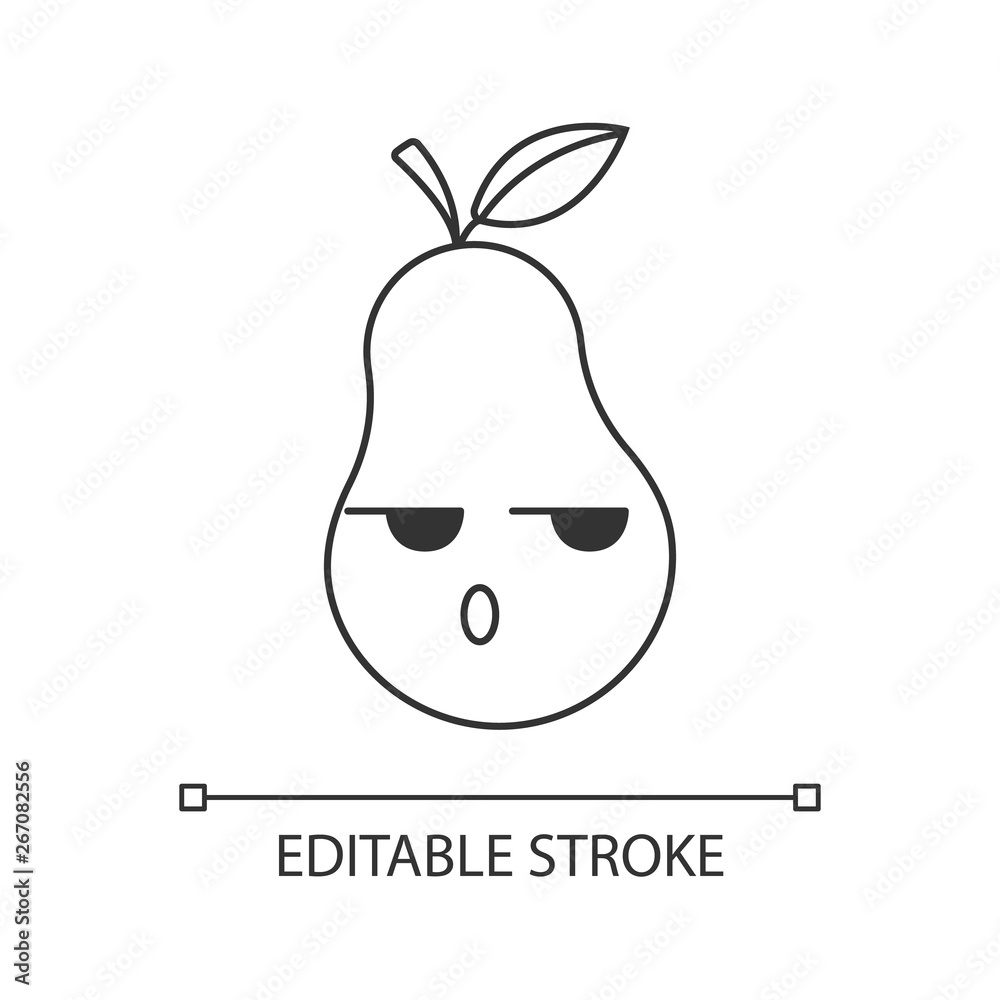 Obraz premium Pear cute kawaii linear character