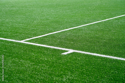 Lines on artificial soccer field © lauravanrijswijk