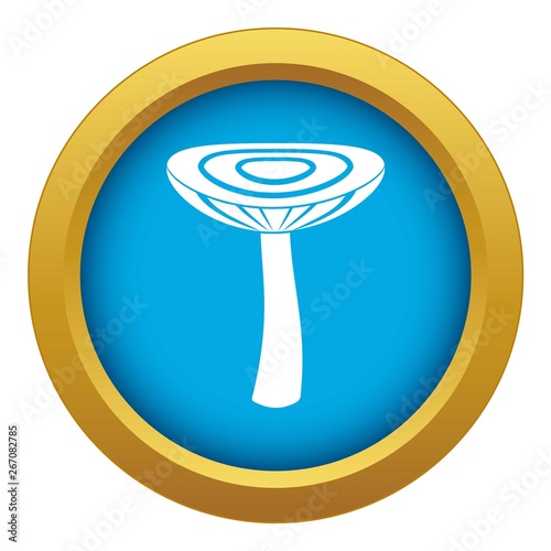 Mushroom russet icon blue vector isolated on white background for any design