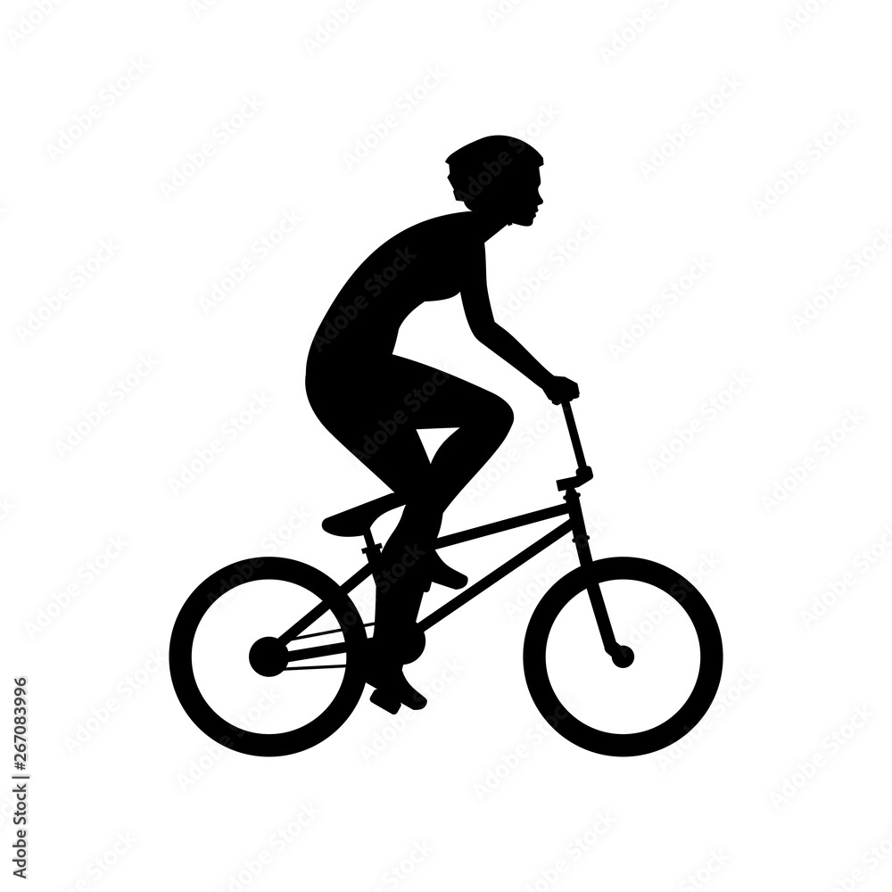 Obraz premium Woman riding bike. isolated on white background