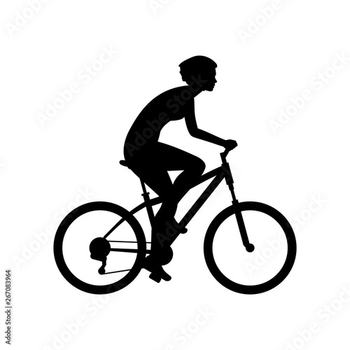 Woman riding bike. isolated on white background