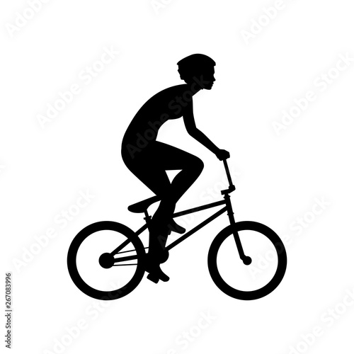 Woman riding bike. isolated on white background