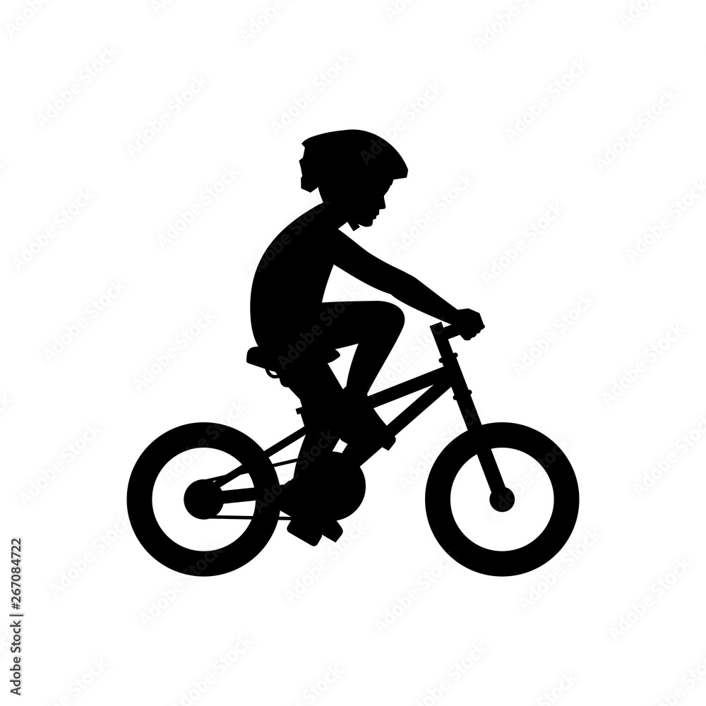 Fototapeta premium Boy riding bike. isolated on white background