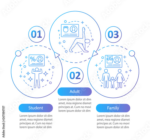 Fitness club subscription vector infographic template