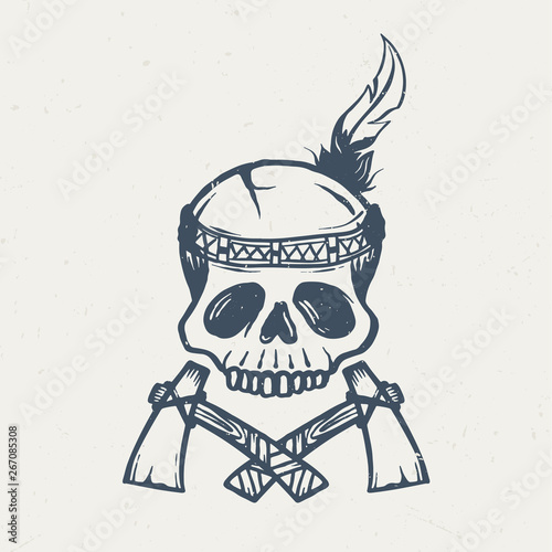 Indian skull - Tee Design For Printing