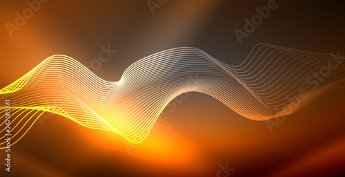 Neon lines shiny glowing background