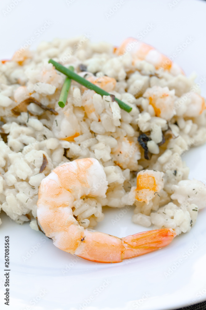 risotto aux crevettes et champignons risotto aux crevettes et champignons