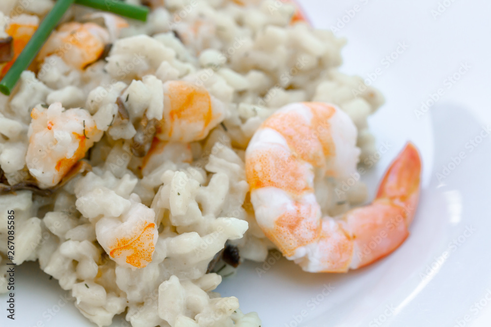 risotto aux crevettes et champignons risotto aux crevettes et champignons