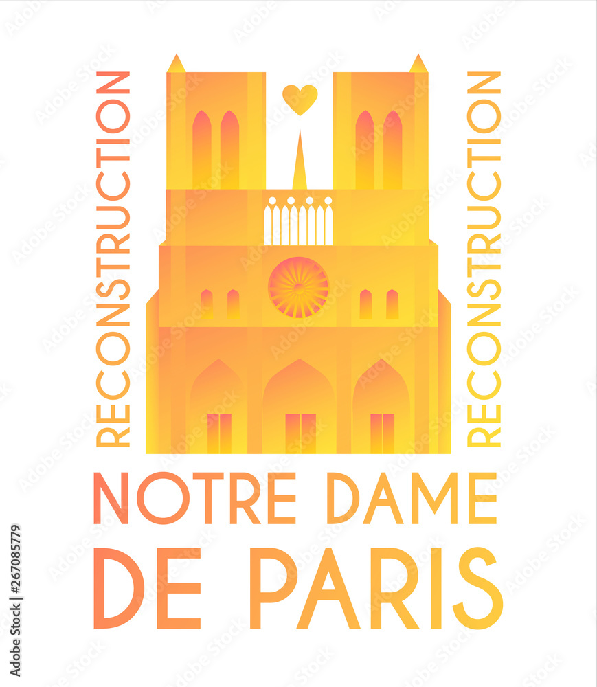 Notre Dame de Paris Reconstruction Design. Save Culture. Cathedral after Fire. Donate for Renovation.