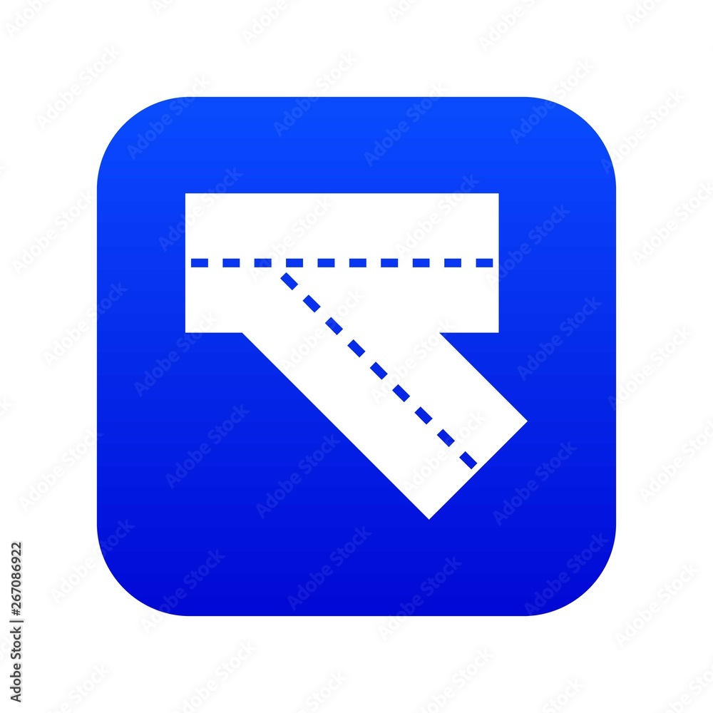 Turn road icon digital blue for any design isolated on white vector illustration Turn road icon digital blue for any design isolated on white vector illustration