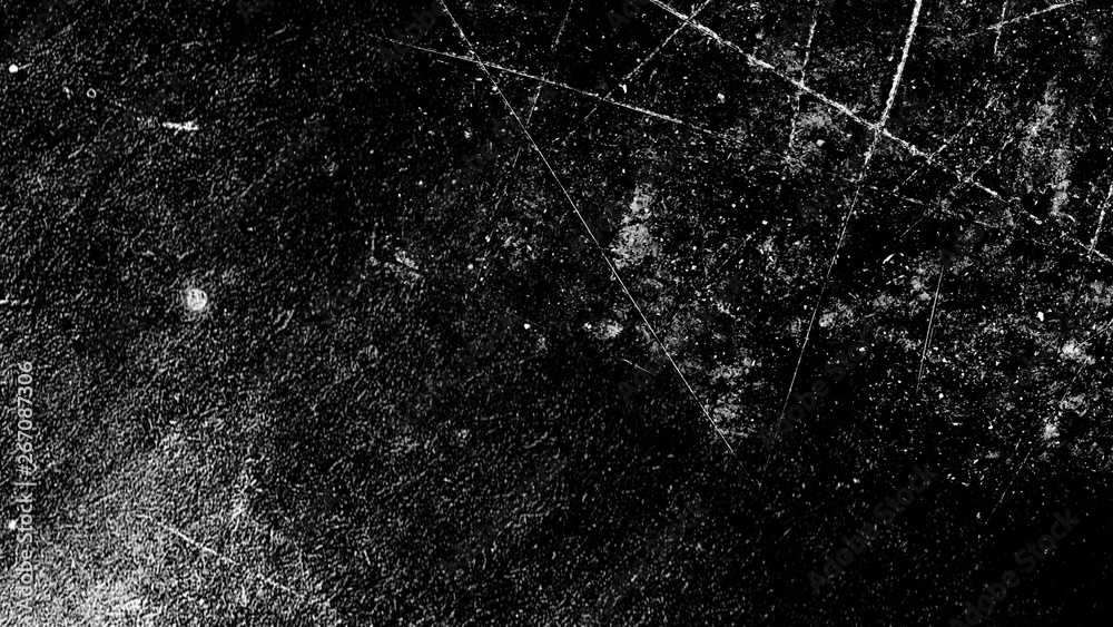 Vintage scratched grunge overlays on isolated black background space for text. Design element
