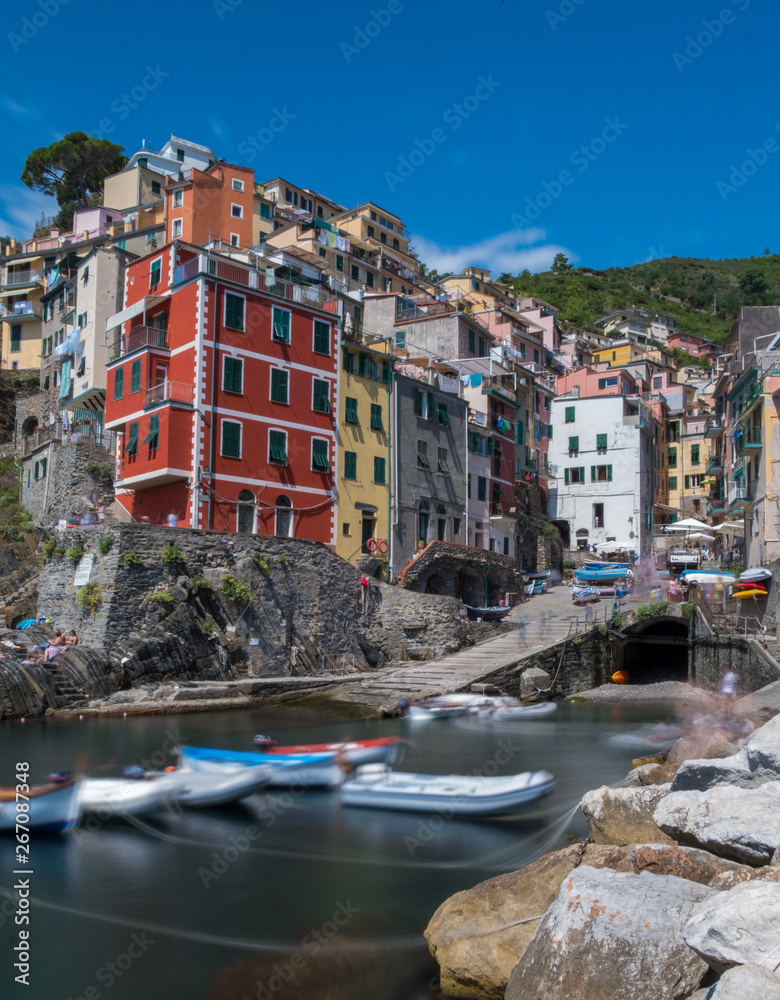 Beautiful View on Riomaggiore village, Cinque Terre National Park, Italia, Liguria