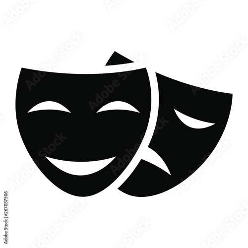 Theater mask icon vector illustration