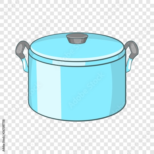 Pot with lid icon. Cartoon illustration of pot with lid vector icon for web