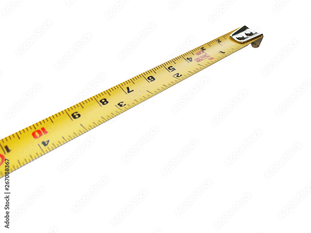 Meter tape line on a white background. Distance measuring device. Meter tape line on a white background. Distance measuring device.