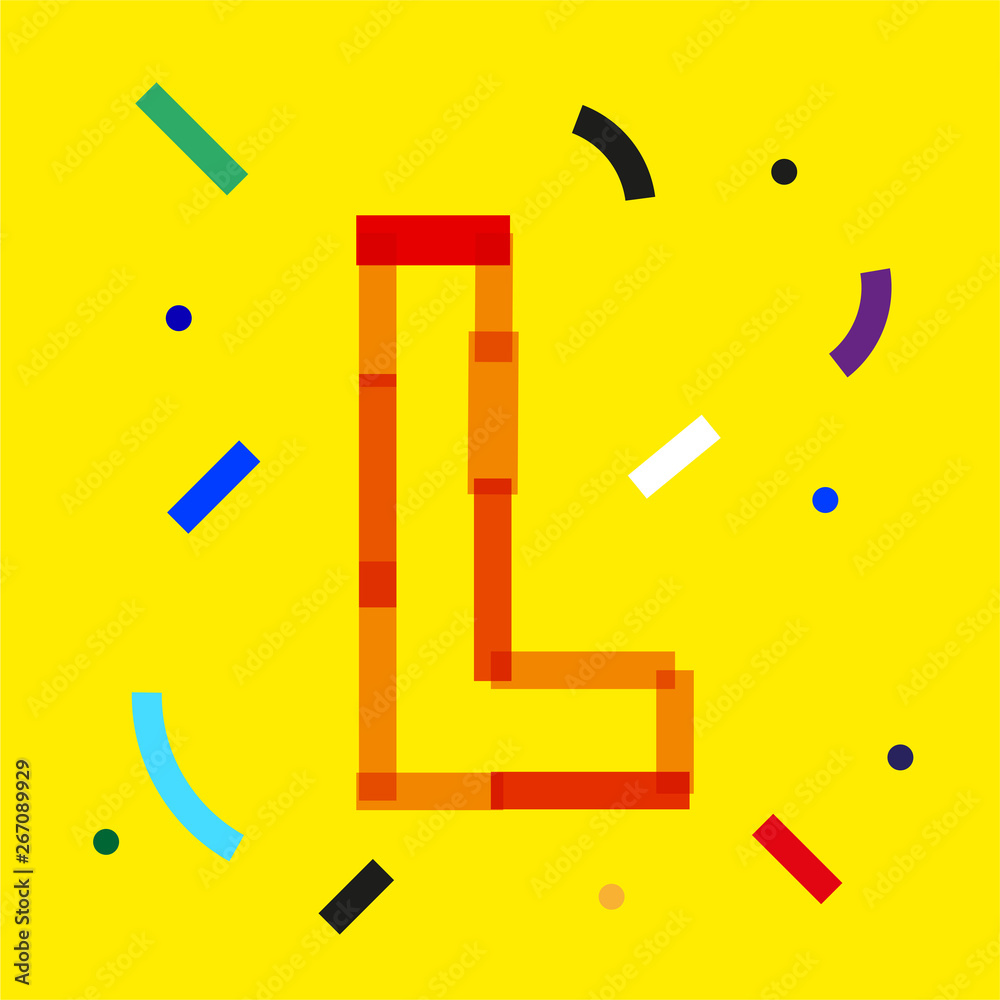 Letter L on modern colorful background	