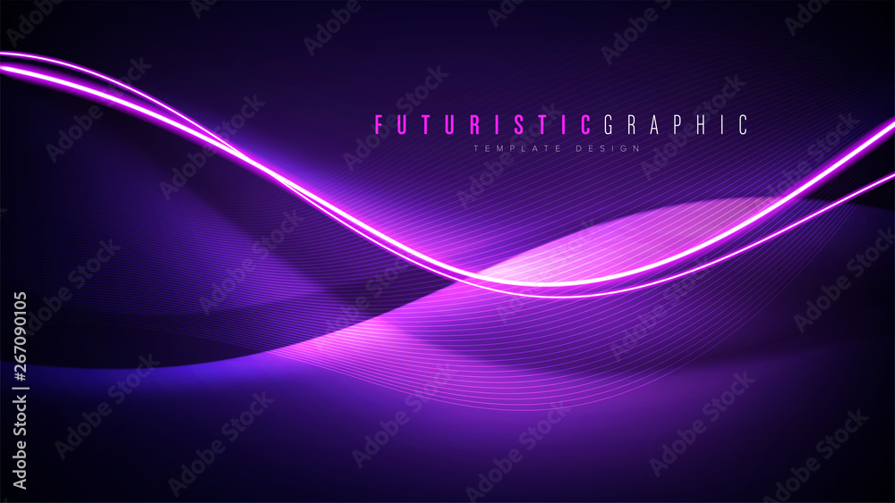 Abstract curvy purple background in vector art - obrazy, fototapety, plakaty 