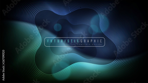 An abstract background template in futuristic style.  It is suitable for being as a template, landing page in science, business or technology related theme.