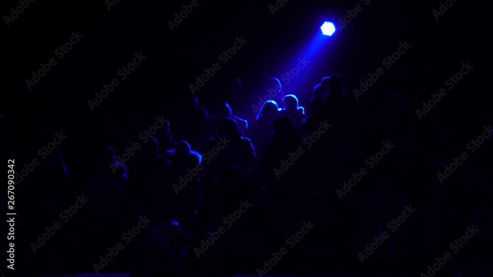 Audience on show. People sit on the podium. 4K