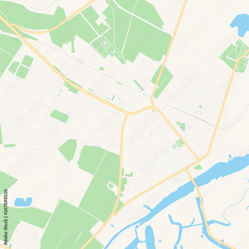 Obraz premium Schwedt/Oder, Germany printable map