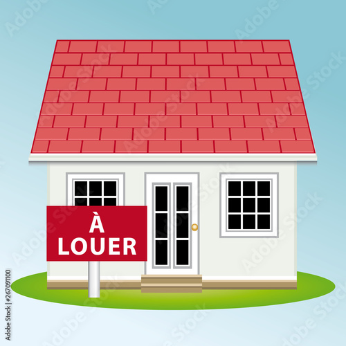 Maison à louer. Illustration vectorielle immobilier.