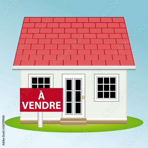 Maison à vendre. Illustration vectorielle immobilier.