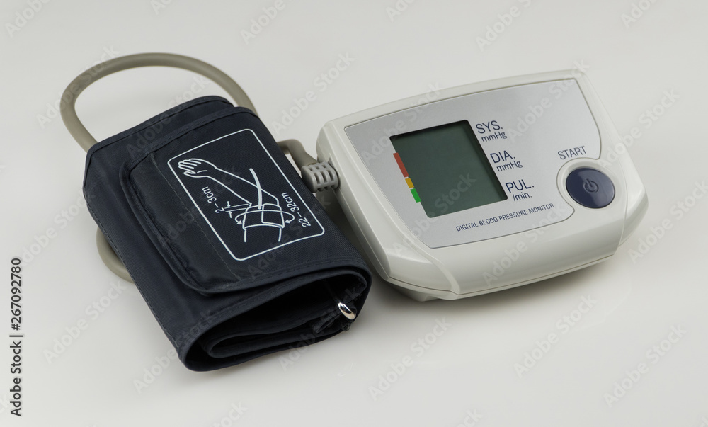 electric tonometer for measuring pressure on white background, isolated electric tonometer for measuring pressure on white background, isolated