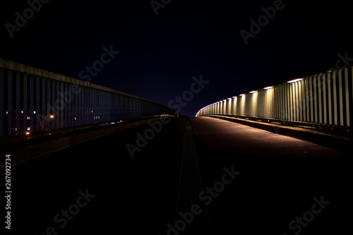 Photography Pedestrian bridge in Berlin Jungfernheide at night