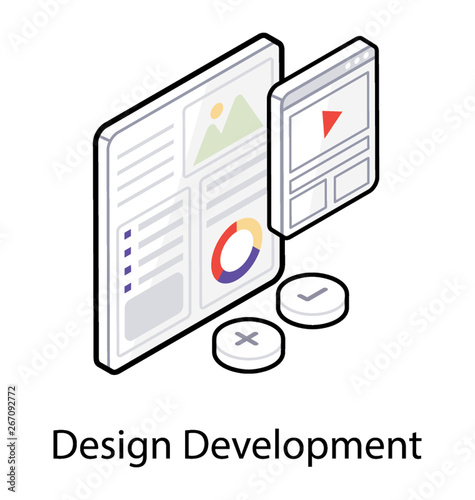Isometric vector design of seo analytics icon.