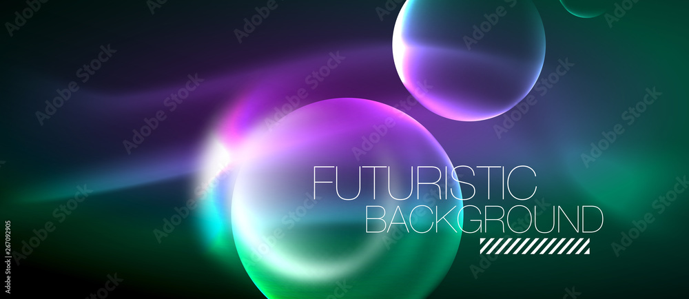 Vector glowing neon circles abstract background Vector glowing neon circles abstract background