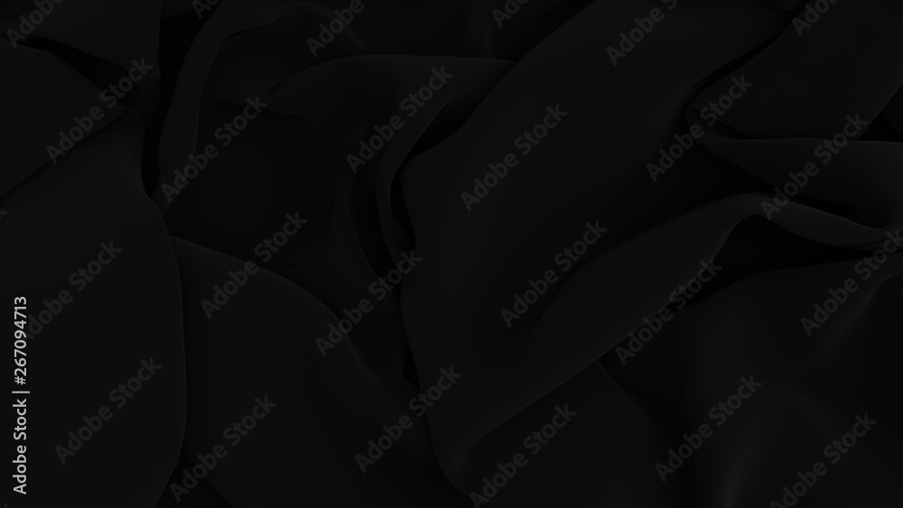 Fototapeta premium Black mat luxury cloth abstract background. Dark Elegant wallpaper. Silk, satin, velvet.
