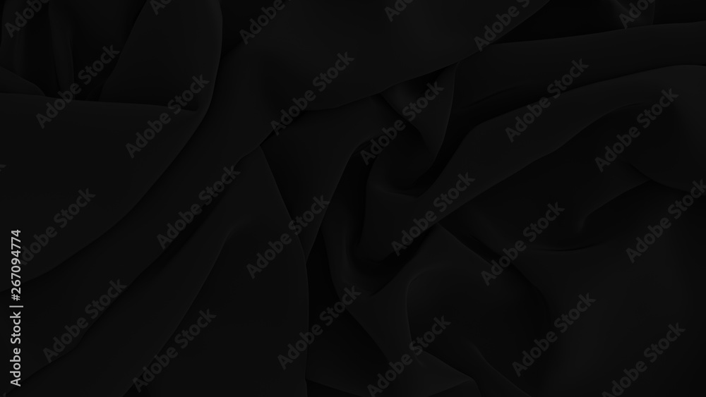 Fototapeta premium Black mat luxury cloth abstract background. Dark Elegant wallpaper. Silk, satin, velvet.