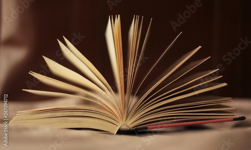 Moving pages in an open book.
