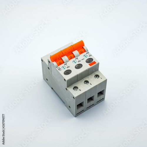 Electric switch concept isolated on white background. A photo of an electrical device, perfect for filling the catalog of a modern online store.