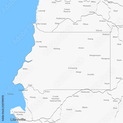 Detailed vector map Equatorial Guinea. photo