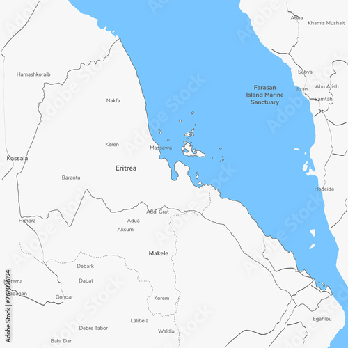 Detailed vector map Eritrea. photo