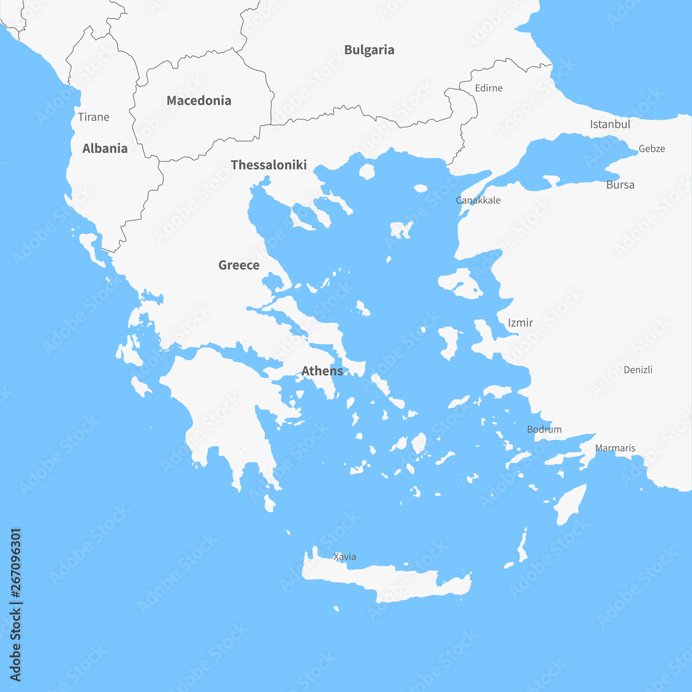 Obraz premium Detailed vector map Greece.