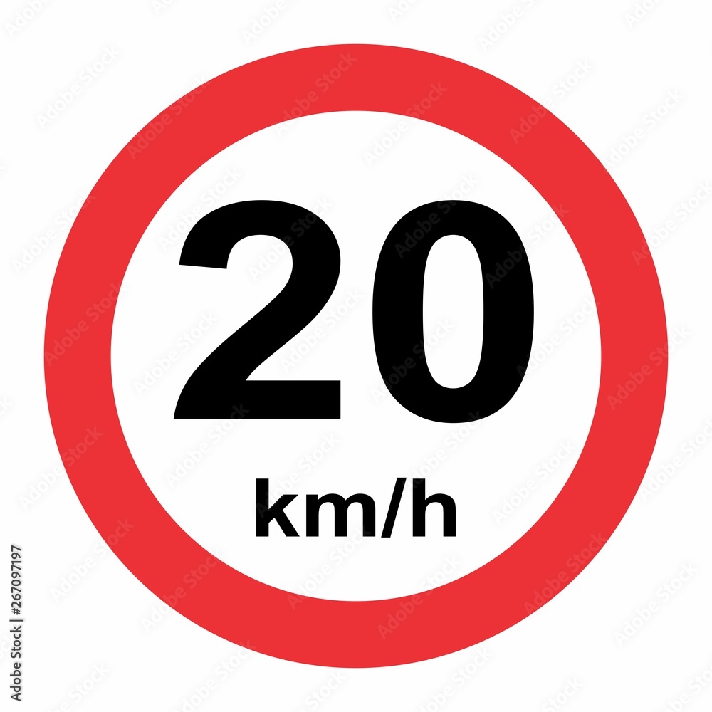 20 Kmh Speed Limit Stock Vector Adobe Stock
