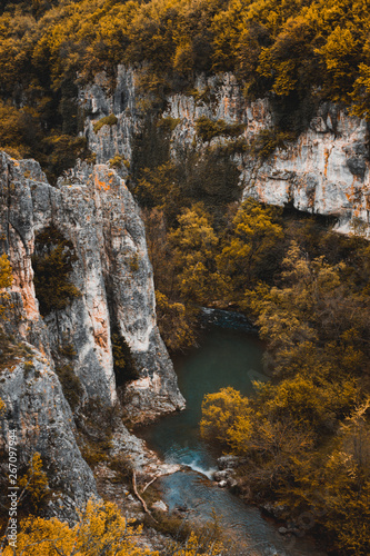 River making its way through a canyon